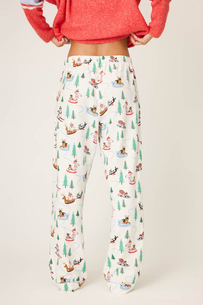 Sleigh All Day Winter Print Flannel Pant