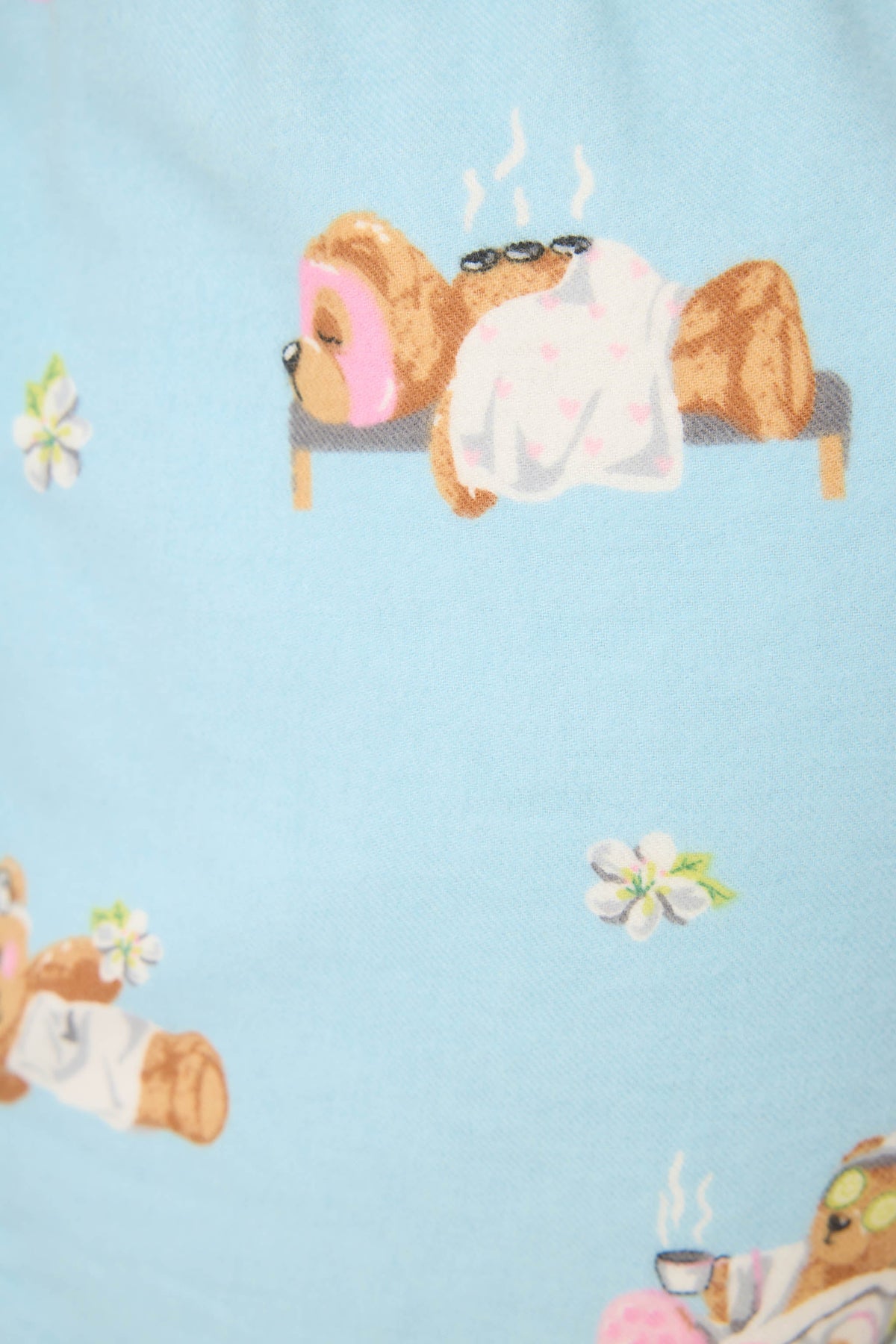 Beary Cute Bear Print Flannel Shorts