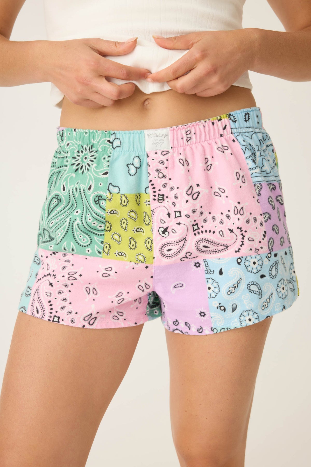 Howdy Honey Paisley Print Flannel Shorts