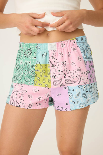 Howdy Honey Paisley Print Flannel Shorts