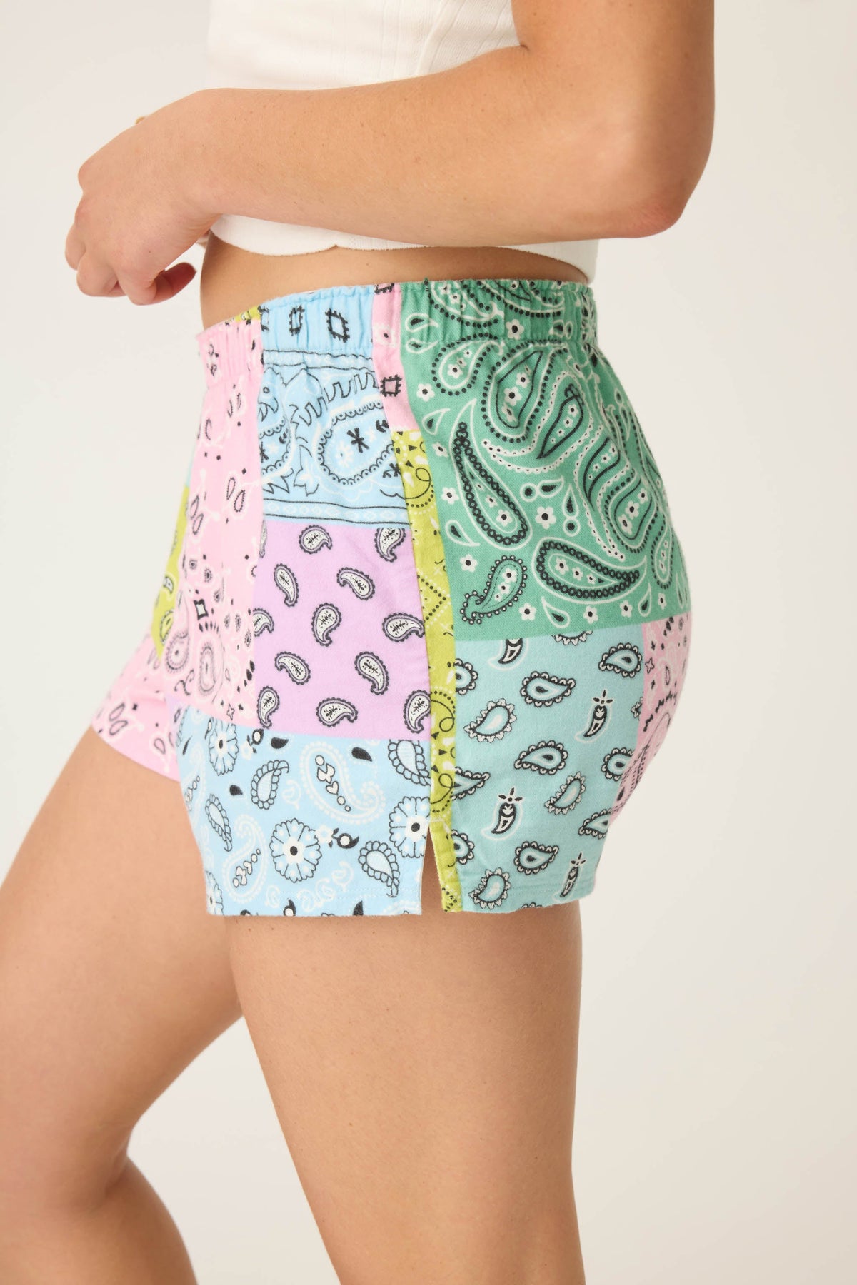Howdy Honey Paisley Print Flannel Shorts