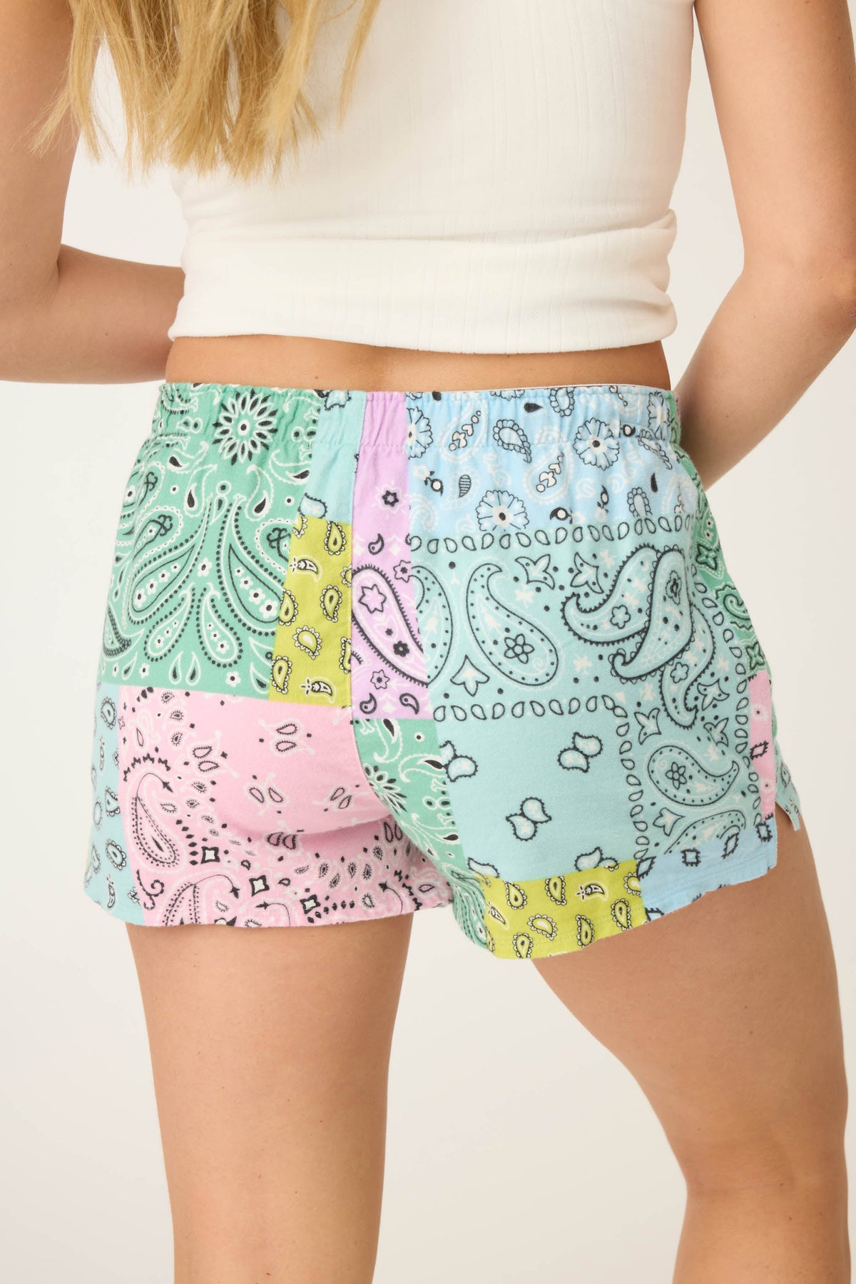 Howdy Honey Paisley Print Flannel Shorts