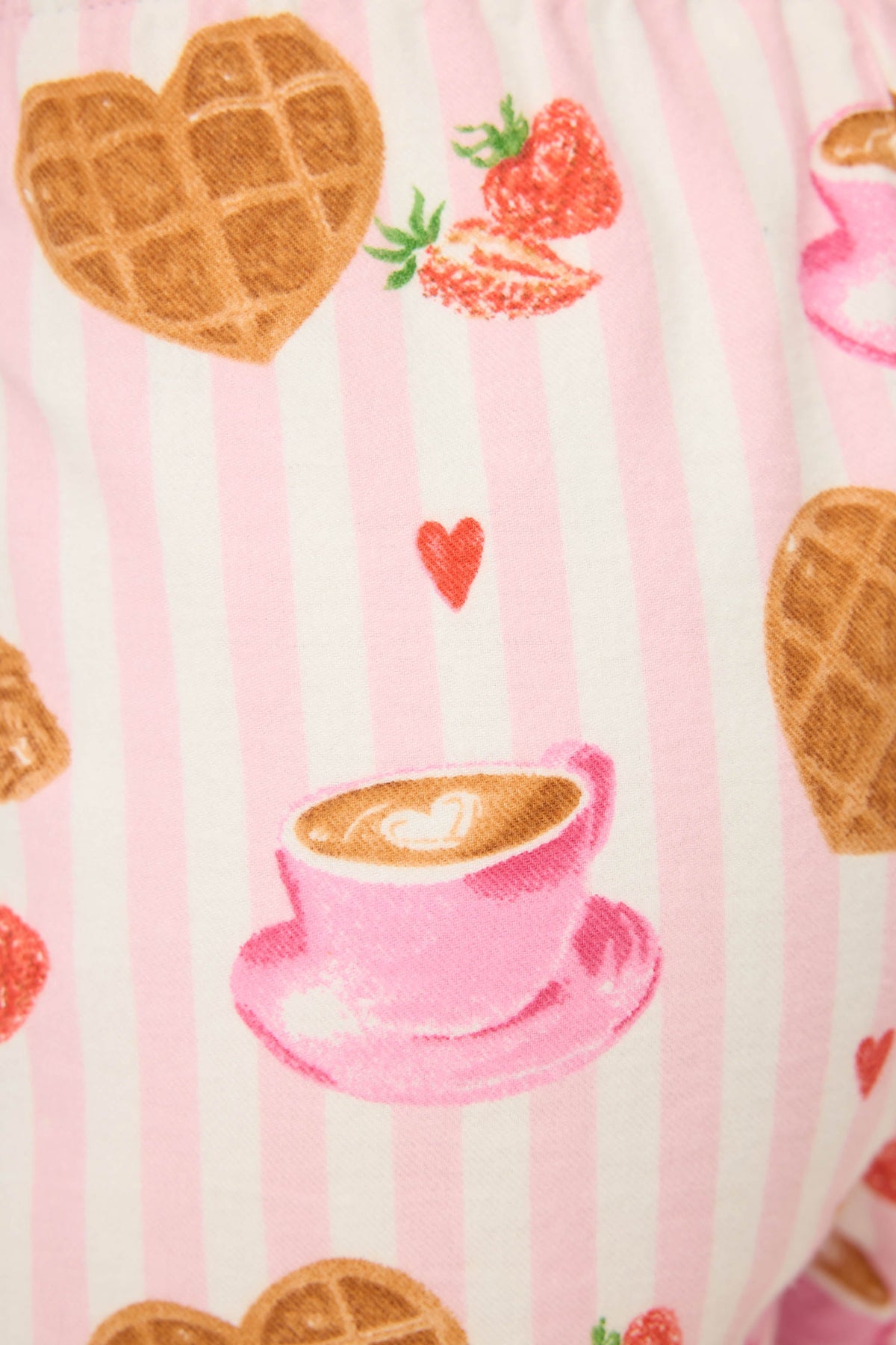 Brunch Club Breakfast Print Flannel Shorts