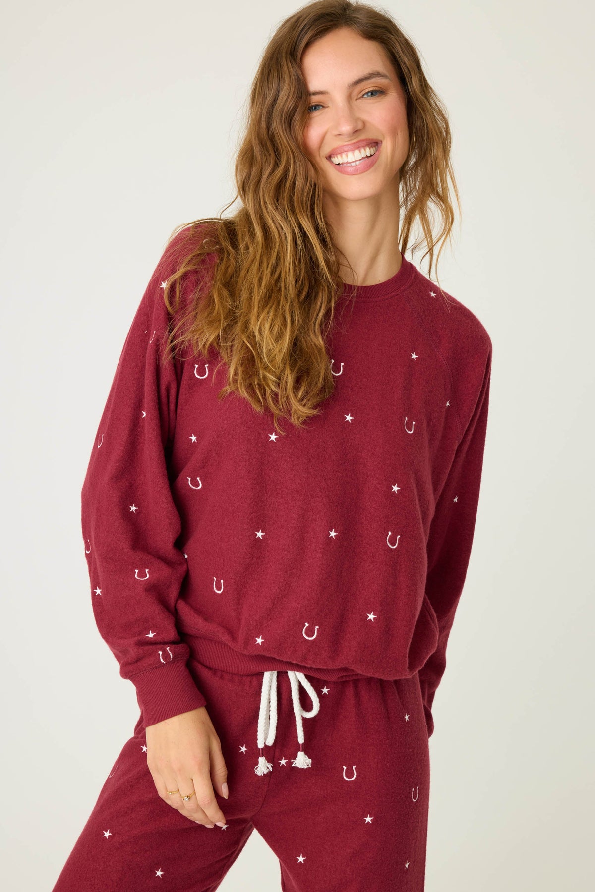 Hold Your Horses Horseshoe Embroidered Sweatshirt