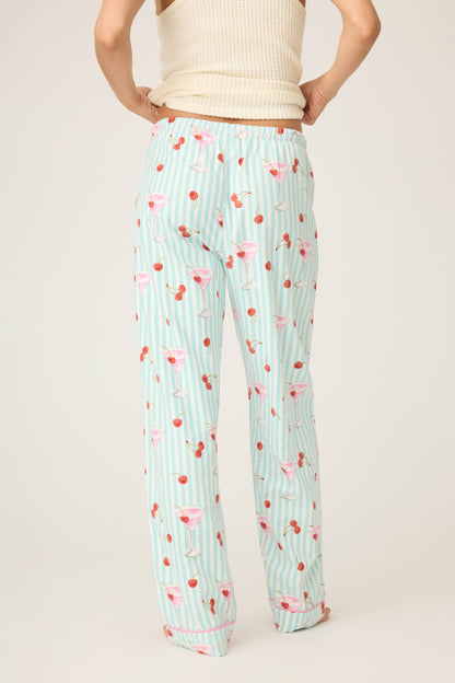 Ma Cherie Cherry Print Flannel Pants