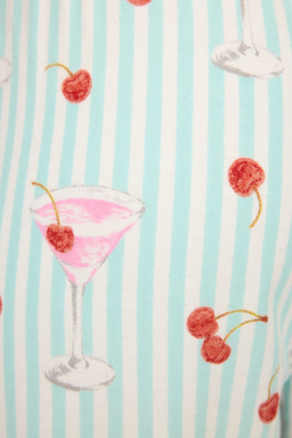 Ma Cherie Cherry Print Flannel Pants