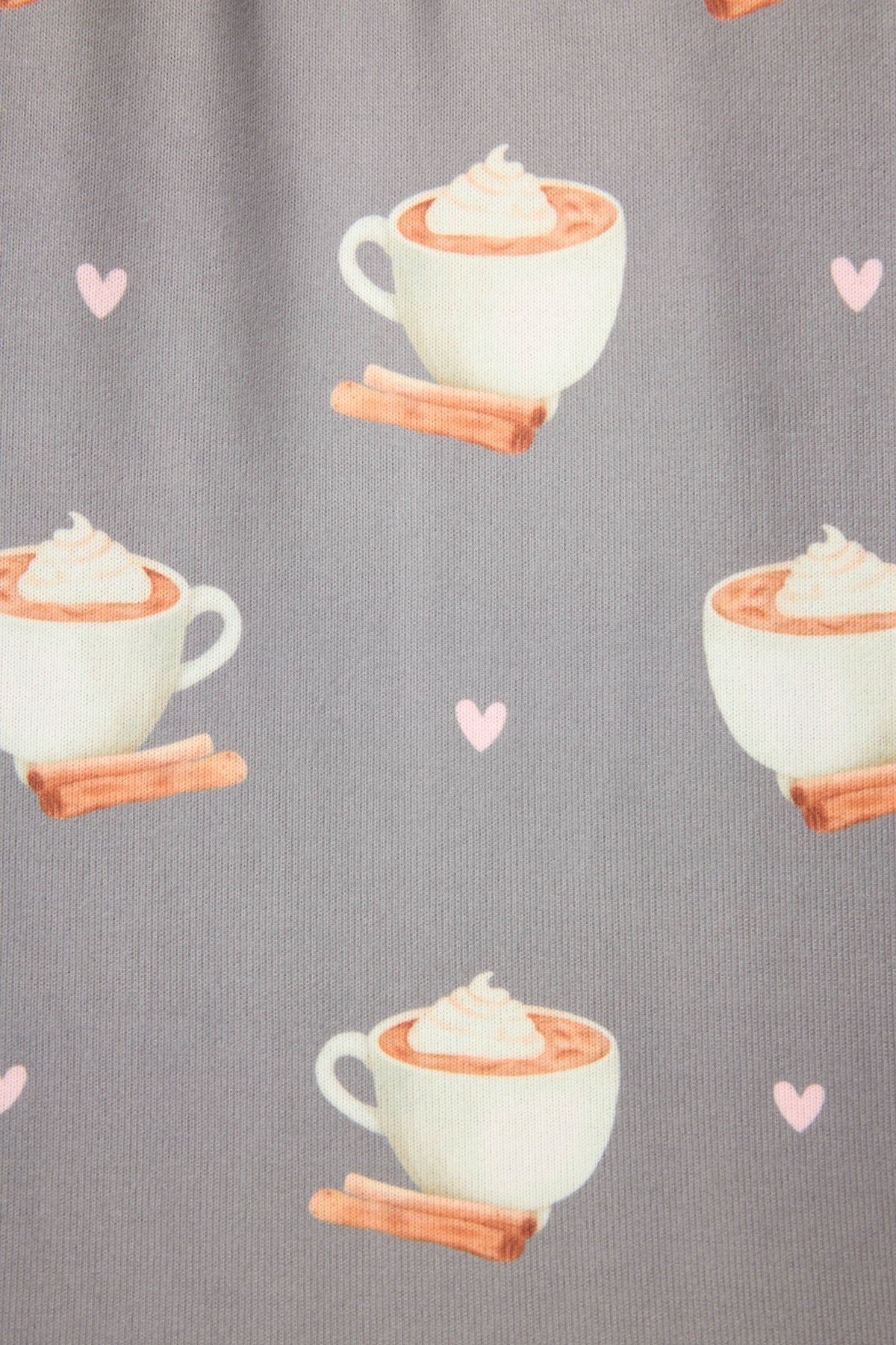 Love You A Latte Coffee Print Long Sleeve Top