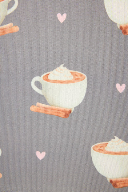 Love You A Latte Coffee Print Shorts