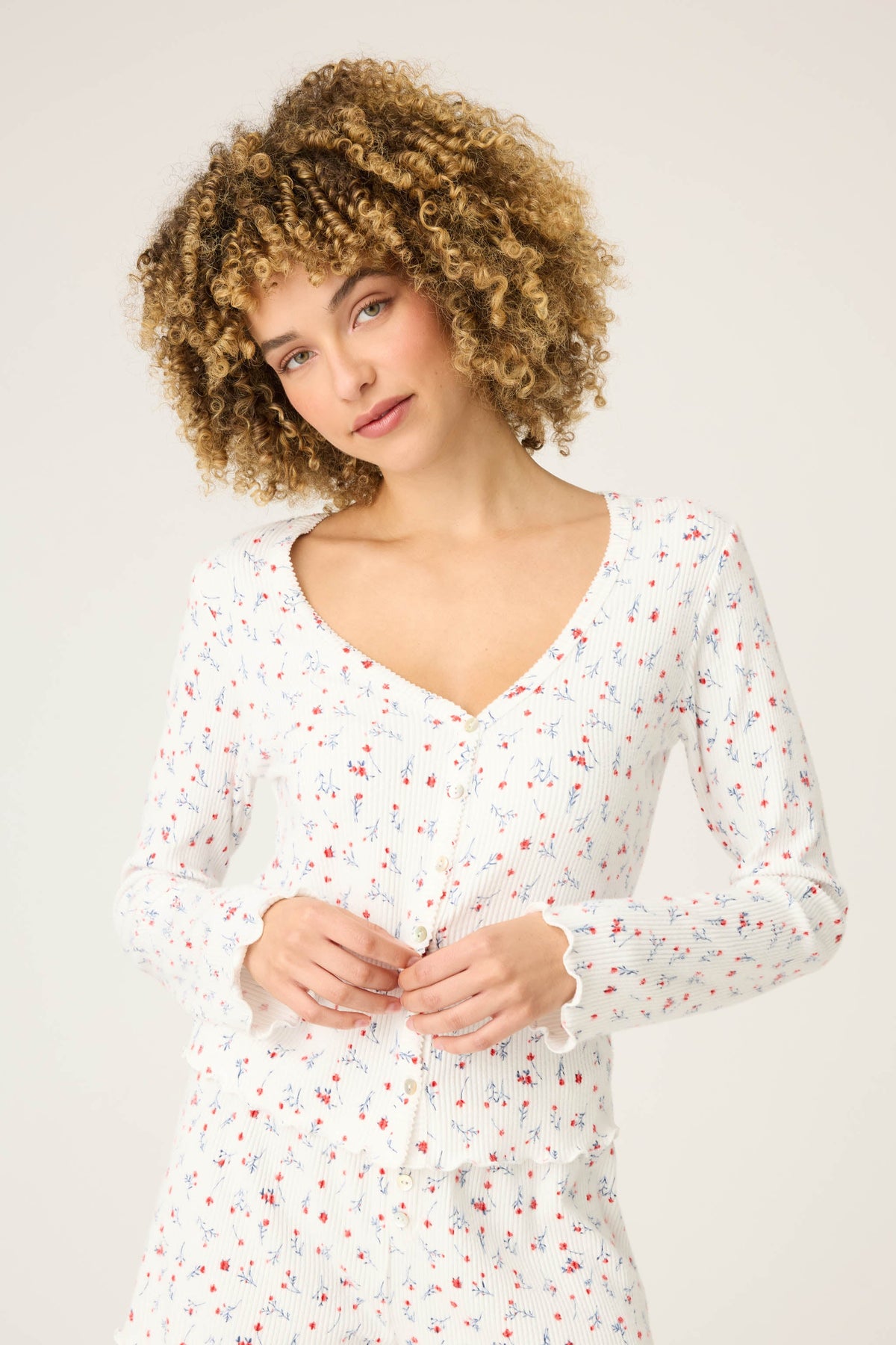 La Rose Ditsy Floral Print Cardigan