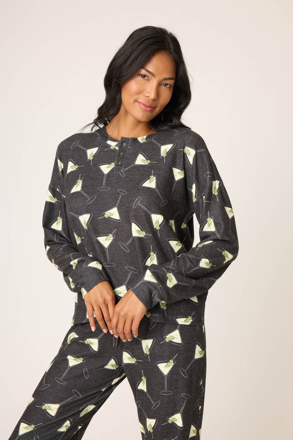 Merrier With A Martini Long Sleeve Top