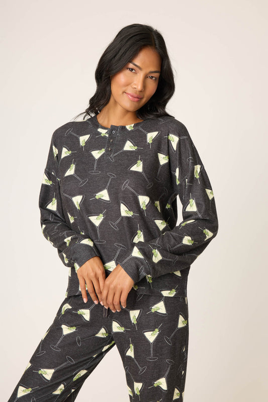 Merrier With A Martini Long Sleeve Top