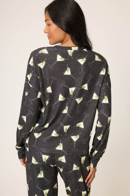 Merrier With A Martini Long Sleeve Top