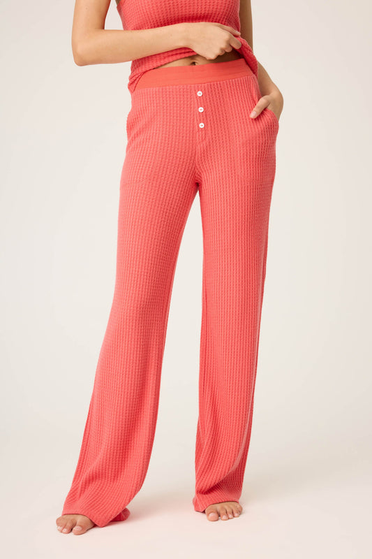 Morning Waffles Scarlet Open Leg Pant
