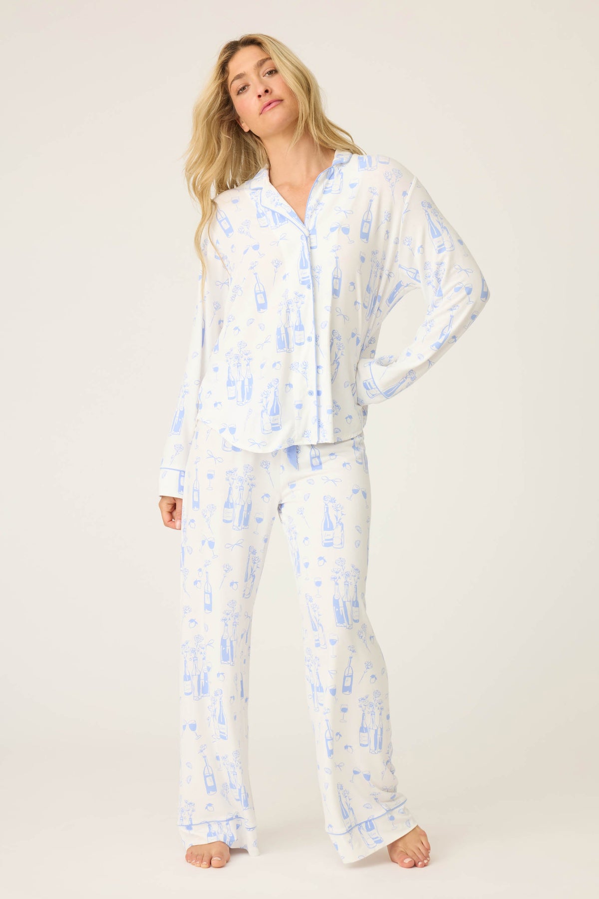 Parisian Dream Whimsical Print Long Sleeve Top