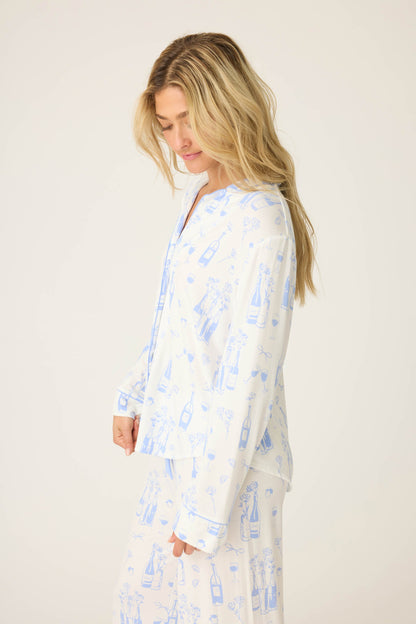Parisian Dream Whimsical Print Long Sleeve Top