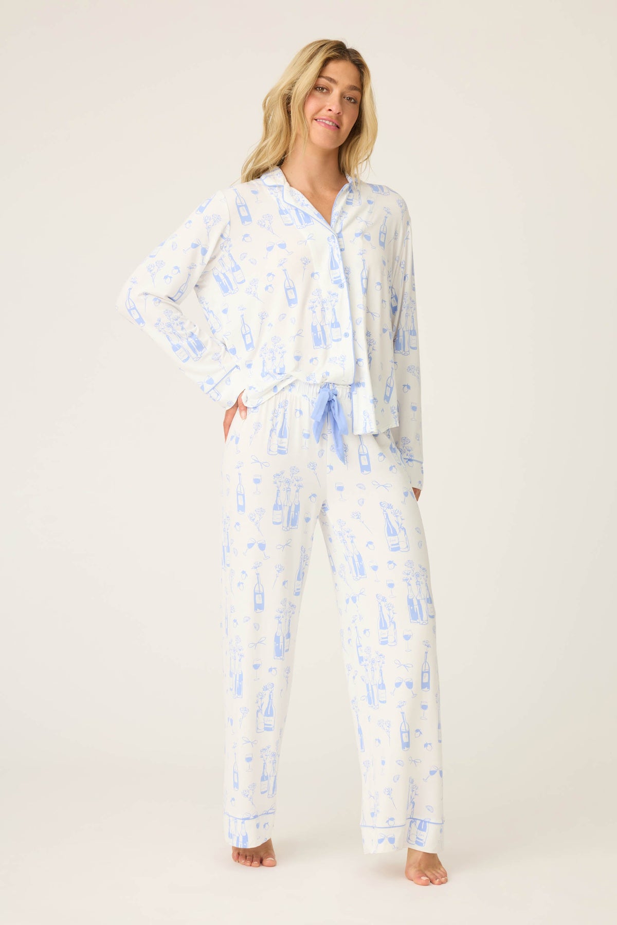 Parisian Dreams Whimsical Print Open Leg Pant