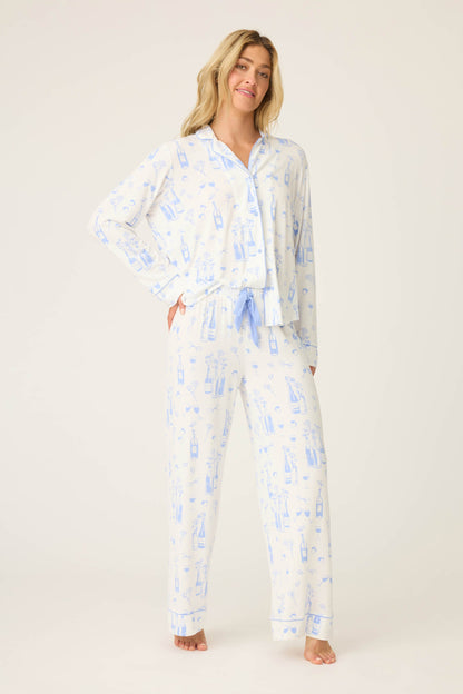 Parisian Dreams Whimsical Print Open Leg Pant