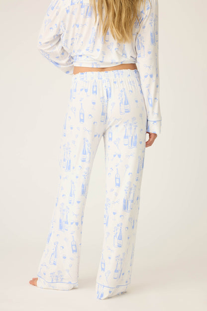 Parisian Dreams Whimsical Print Open Leg Pant