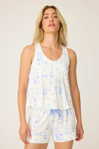 Parisian Dreams Whimsical Print Tank Top