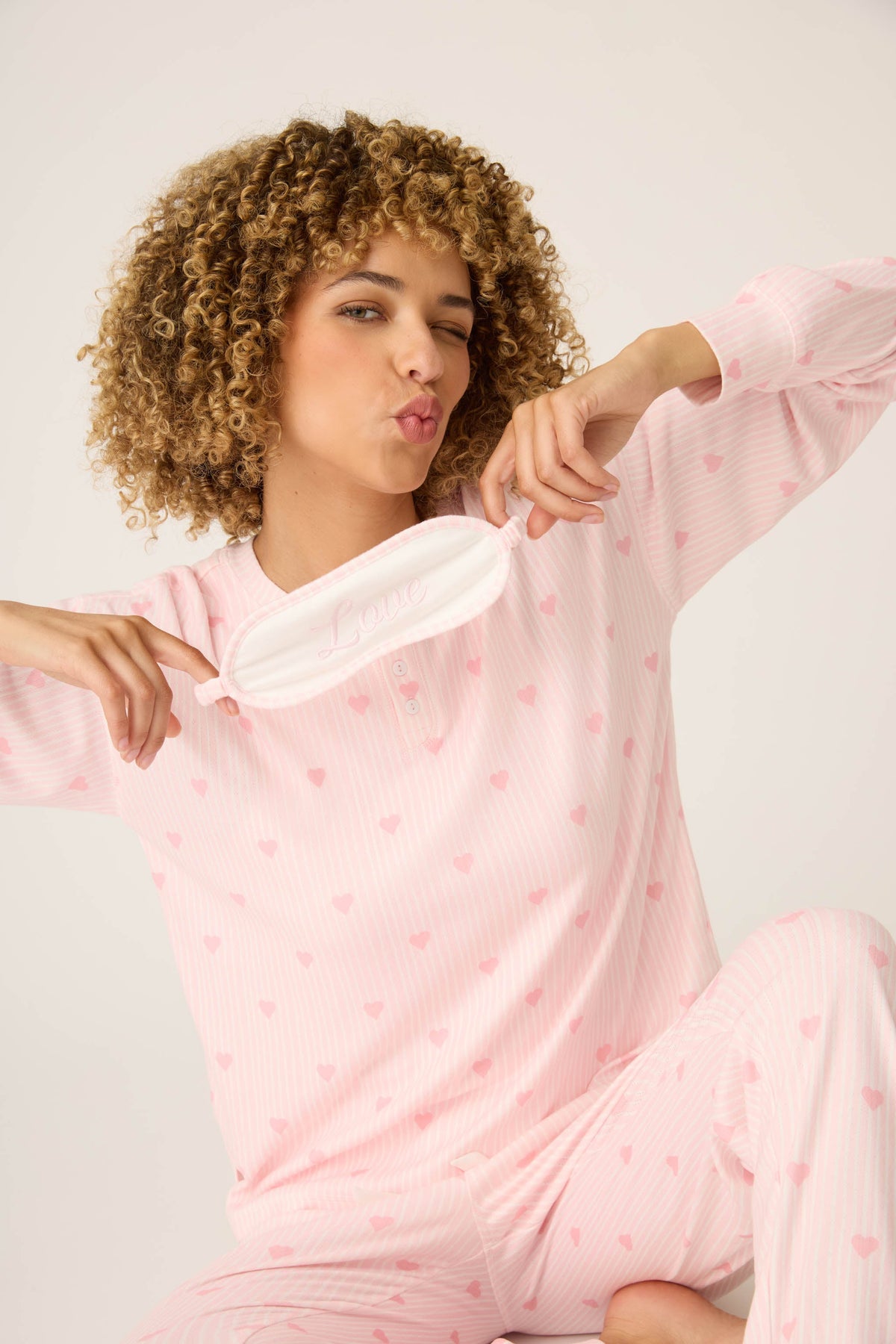 Pointelle Essentials Ditsy Heart 4-Piece Loungewear Set