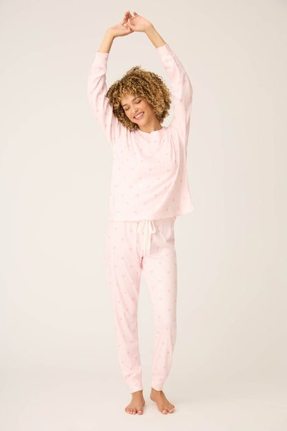 Pointelle Essentials Ditsy Heart 4-Piece Loungewear Set