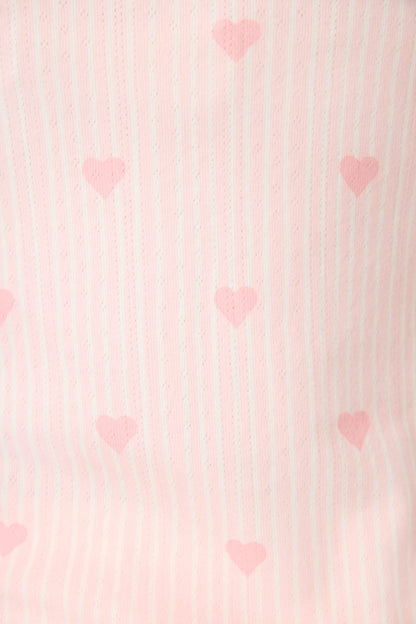 Pointelle Essentials Ditsy Heart 4-Piece Loungewear Set