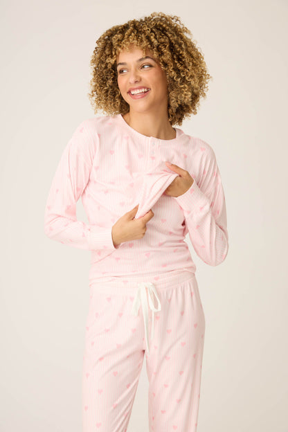 Pointelle Essentials Ditsy Heart 4-Piece Loungewear Set