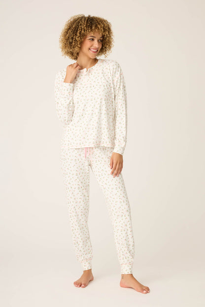 Pointelle Essentials Ditsy Floral 4-Piece Loungewear Set