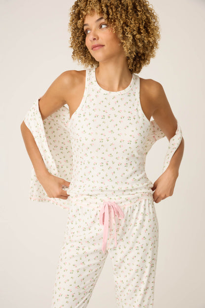 Pointelle Essentials Ditsy Floral 4-Piece Loungewear Set
