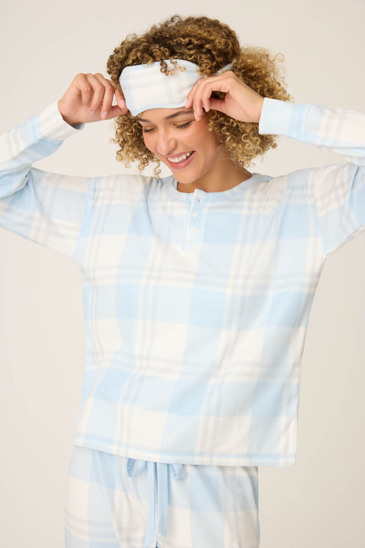 Pointelle Essentials Plaid 4-Piece Loungewear Set