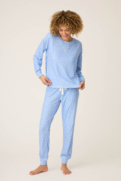 Pointelle Essentials Ditsy Star 4-Piece Loungewear Set