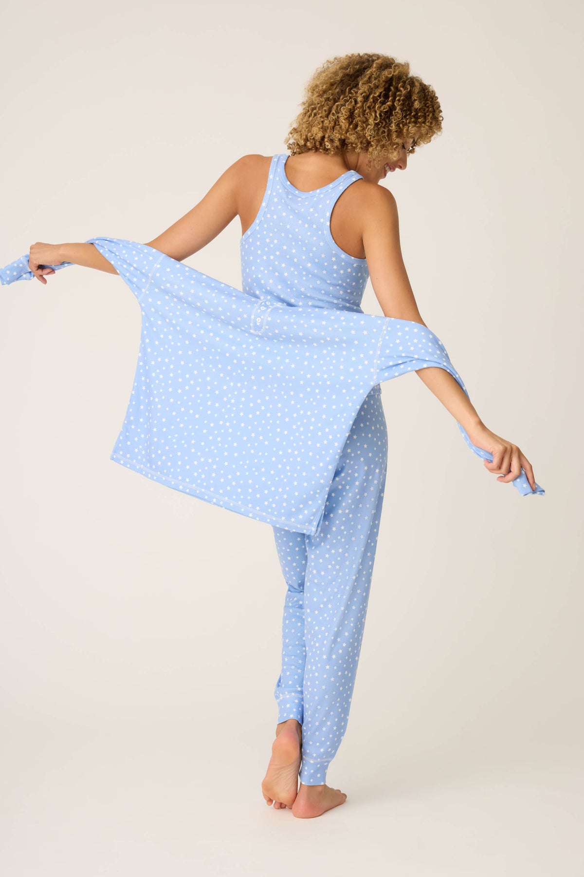 Pointelle Essentials Ditsy Star 4-Piece Loungewear Set