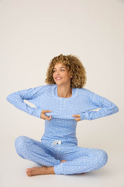 Pointelle Essentials Ditsy Star 4-Piece Loungewear Set