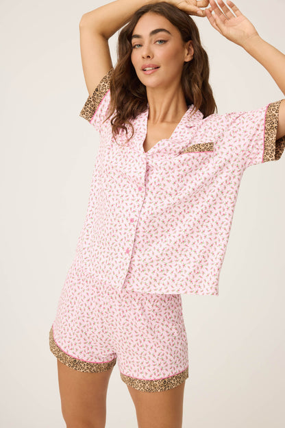 Ditsy Floral Print Shorts Set