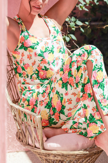 Tropical Floral Print PJ Set