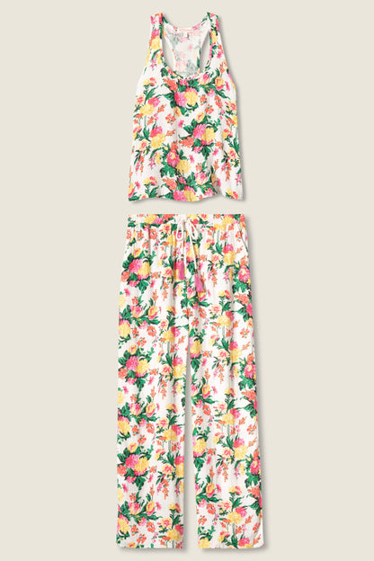 Tropical Floral Print PJ Set