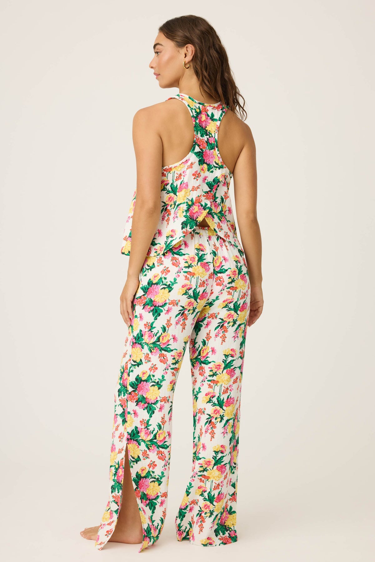 Tropical Floral Print PJ Set