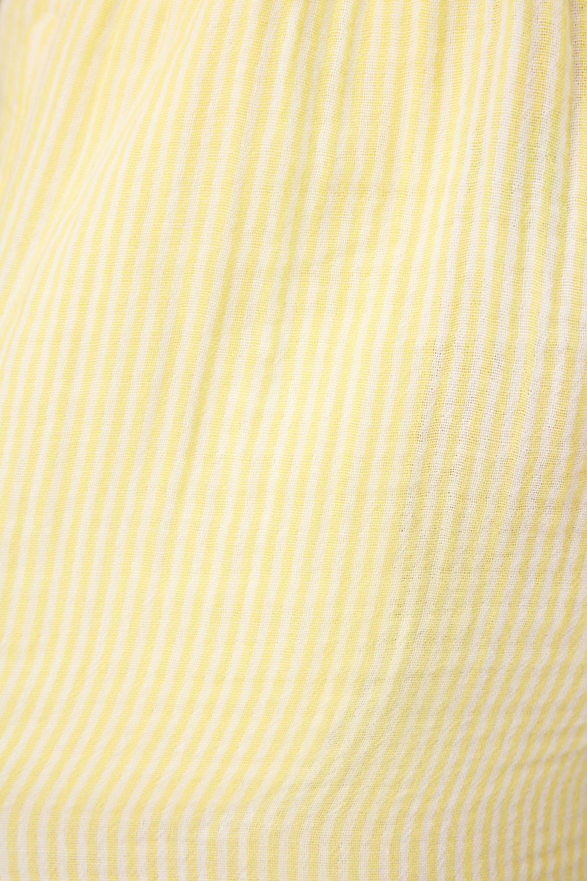 Yellow Stripe Cotton Gauze Shorts