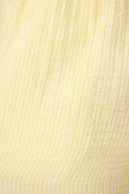 Yellow Stripe Cotton Gauze Shorts
