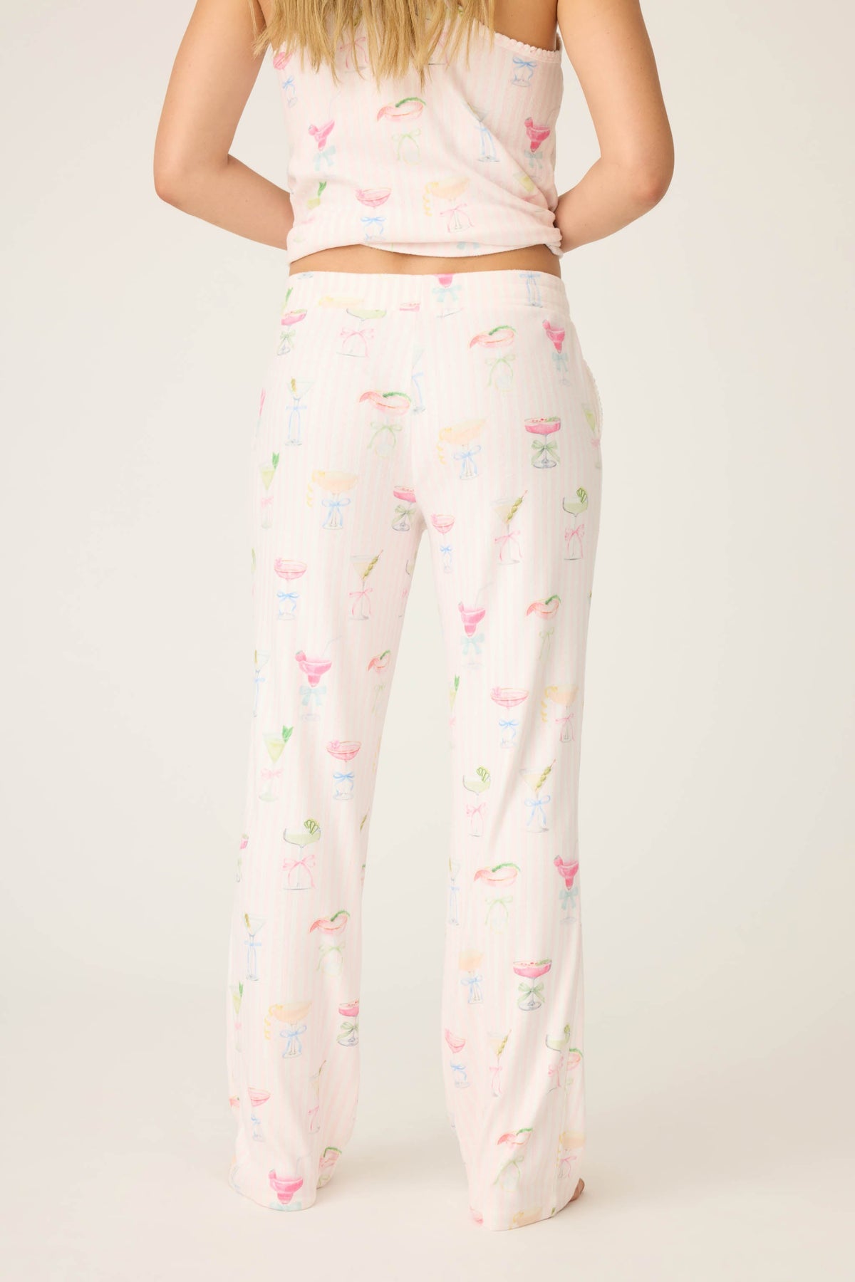 Pretty Punch Cocktail Print Open Leg Pants