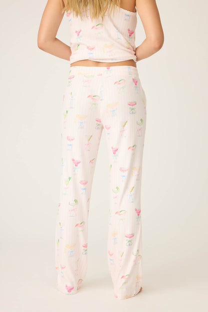 Pretty Punch Cocktail Print Open Leg Pants