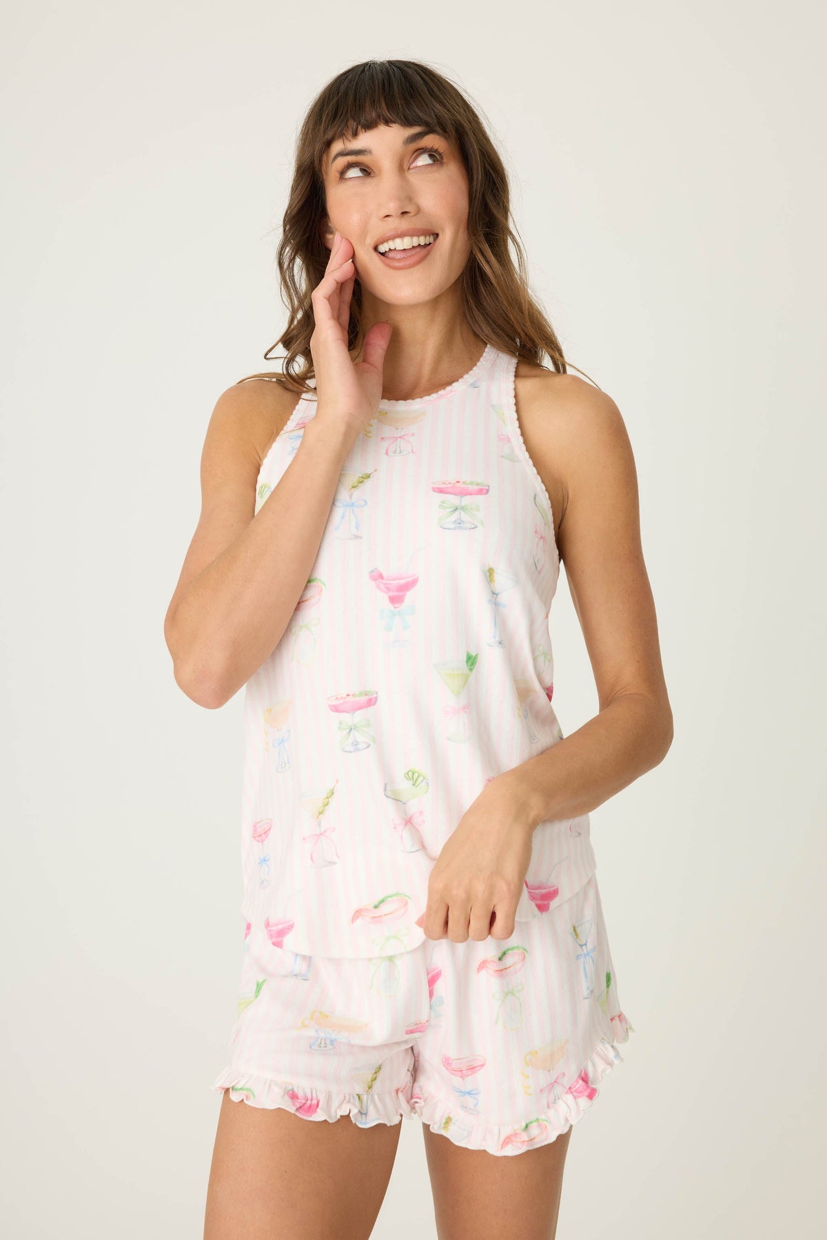 Pretty Punch Cocktail Print Racerback Tank Top