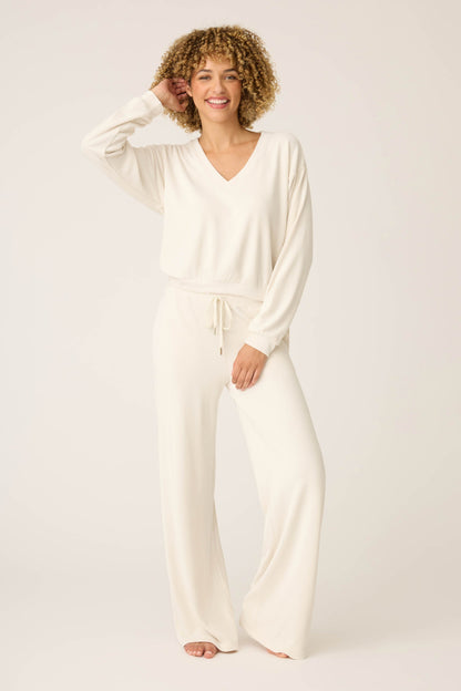 Craving Corduroy Long Sleeve V-Neck Velour Top