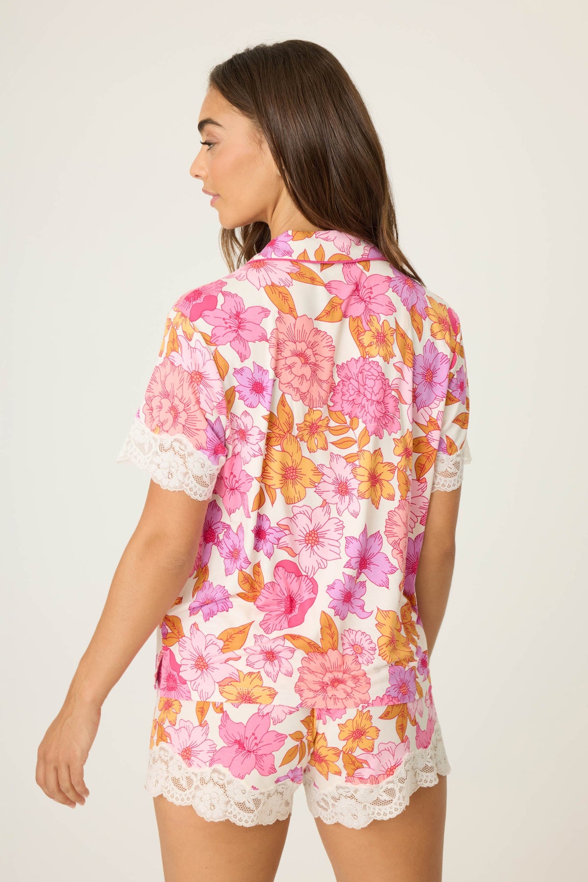 Sweet Dreams Floral Print Modal Short Sleeve Top