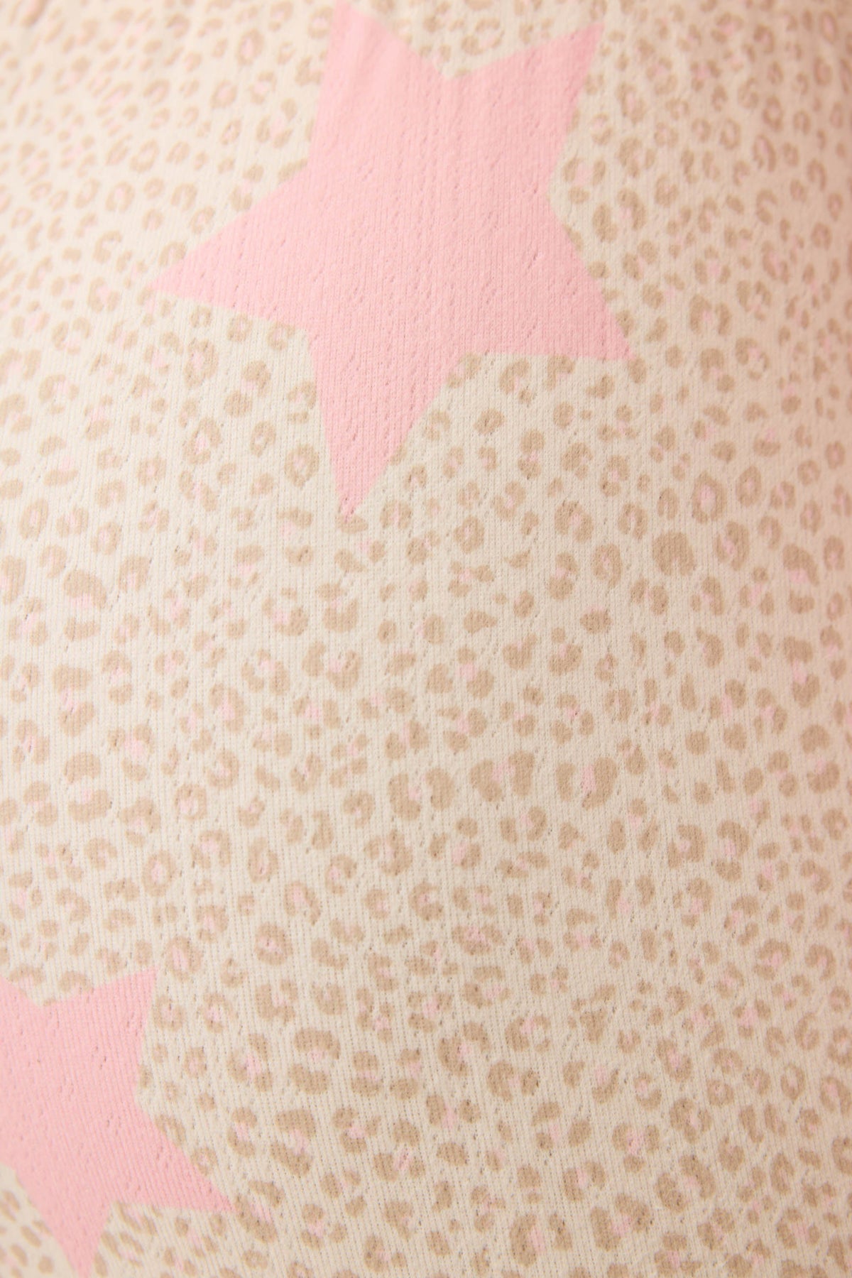 Stay Wild Leopard & Star Print Pointelle Banded Pants