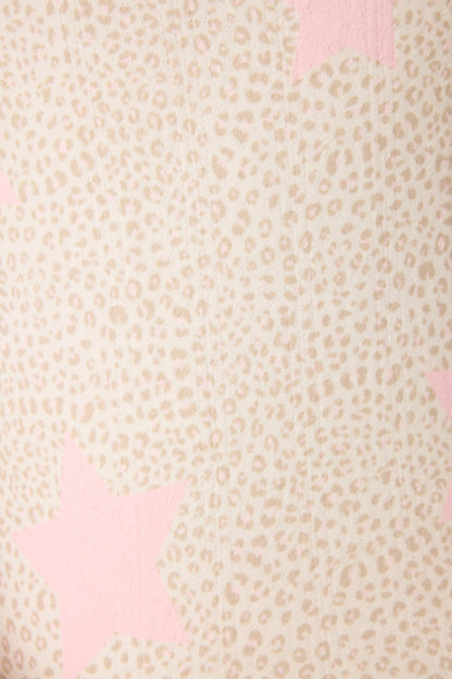 Stay Wild Leopard & Star Print Pointelle Shorts