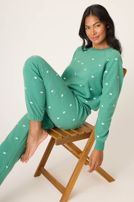 The Outsider Embroidered Bear Fleece Lounge Set