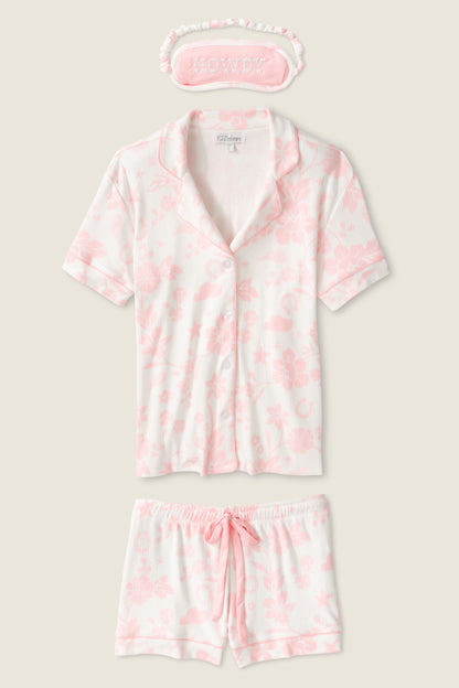Wild Flower Western Print Pointelle 3-Piece Short Set