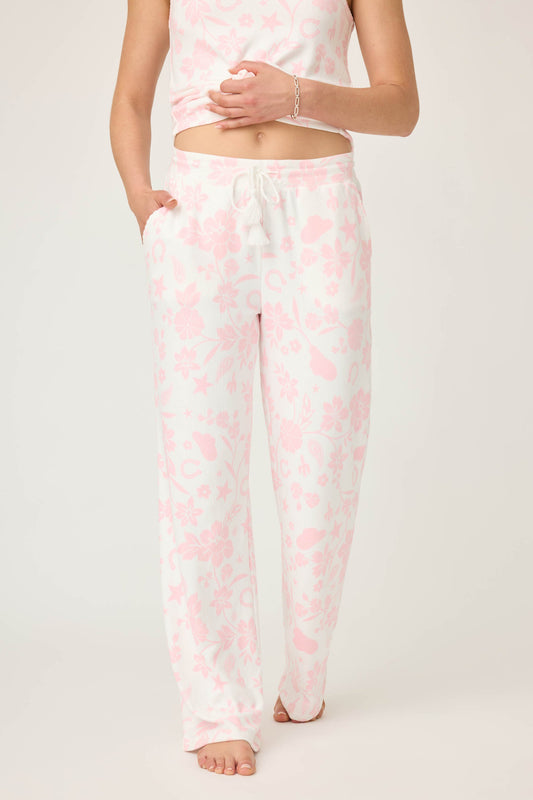 Wild Flower Western Floral Print Open Leg Pants