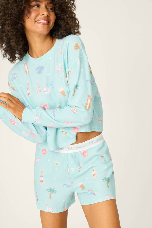 Boyfriend Boxer Ornament Print Shorts Set